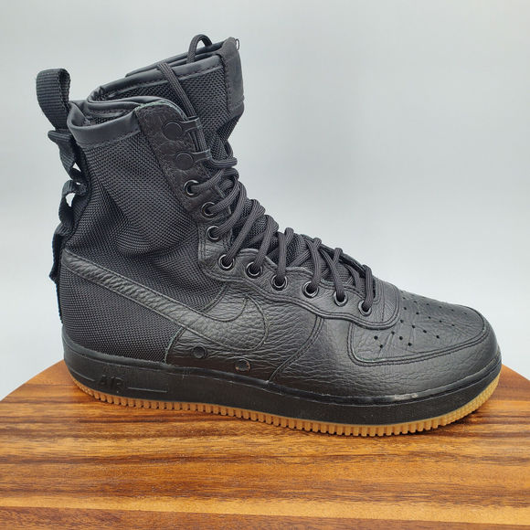 Nike SF Air Force 1 Tactical Boots Men's 9.5 M Black Gum Leather Lace Up Shoes